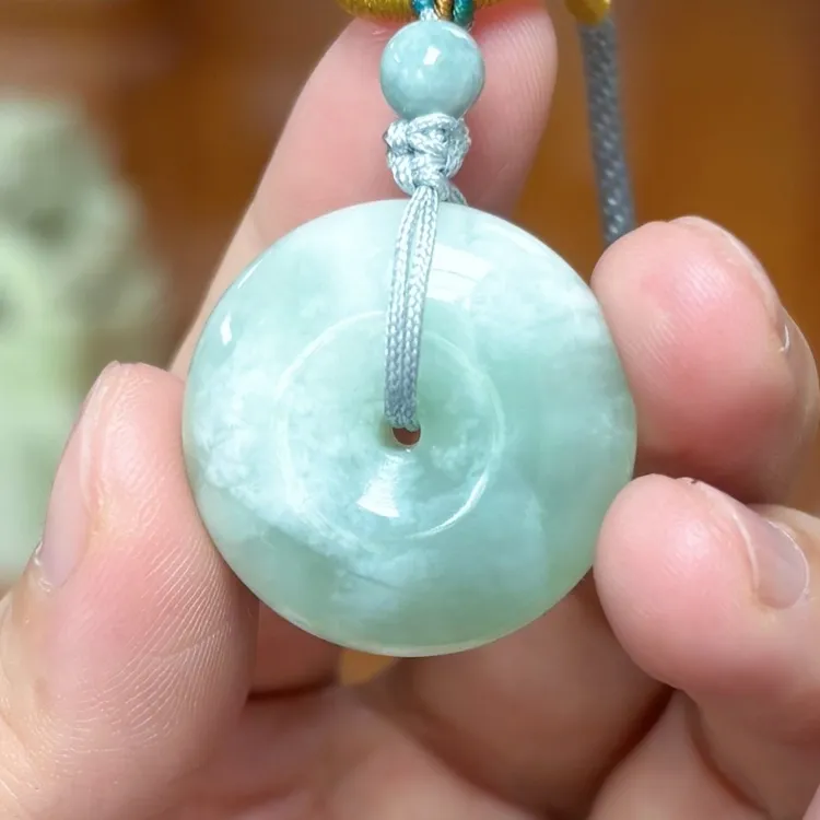 秦臻玉绿翠蓝田玉平安扣吊坠挂件陕西兵马俑同款西安产地正品保真