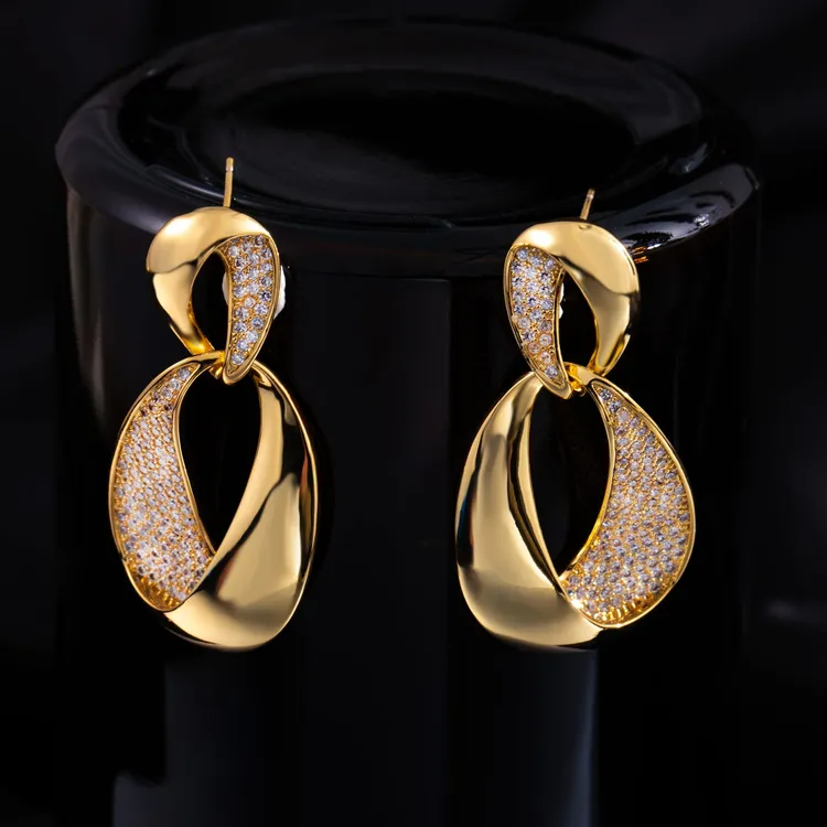 铜合金合成锆石耳饰 【LANSE 新年系列·恭喜8财】复古轻奢小众耳环