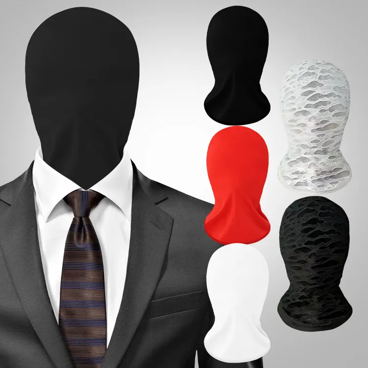 夏季透光可视全蒙脸无孔透气面罩冰丝高弹轻薄万圣节角色扮演头套