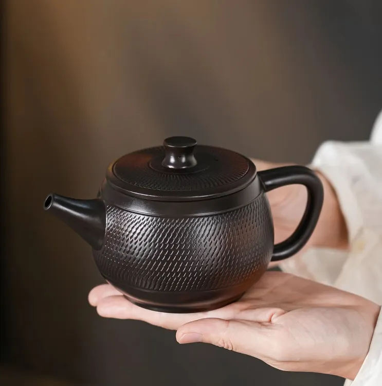 紫陶跳刀汉瓦壶单壶大容量球孔过滤凤鸣壶家用办公礼品茶具送礼