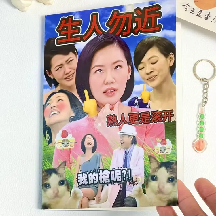 【荔枝】生人勿近梗图贴纸书DIY手账素材创意贴纸趣味