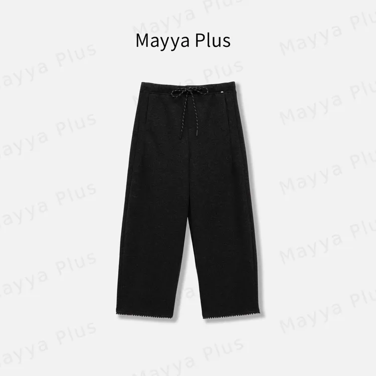 【出圈裤】Mayya Plus麦芽定制气质显瘦流光风休闲直筒裤子32546065