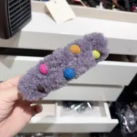 N525紫色毛毛懒人夹