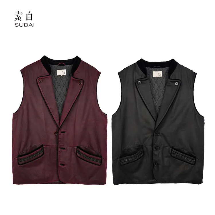 素白新品上新【古着】J02069慵懒宽松冬季显瘦设计感油蜡布棉服马甲