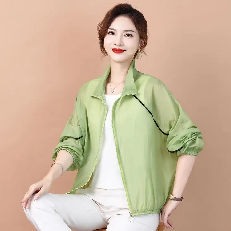 俞兆林妈妈薄款外套夏装中年女士防晒衣宽松大码中老年防晒服女款