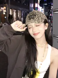 A479 高品质豹纹刺绣棒球帽氛围感