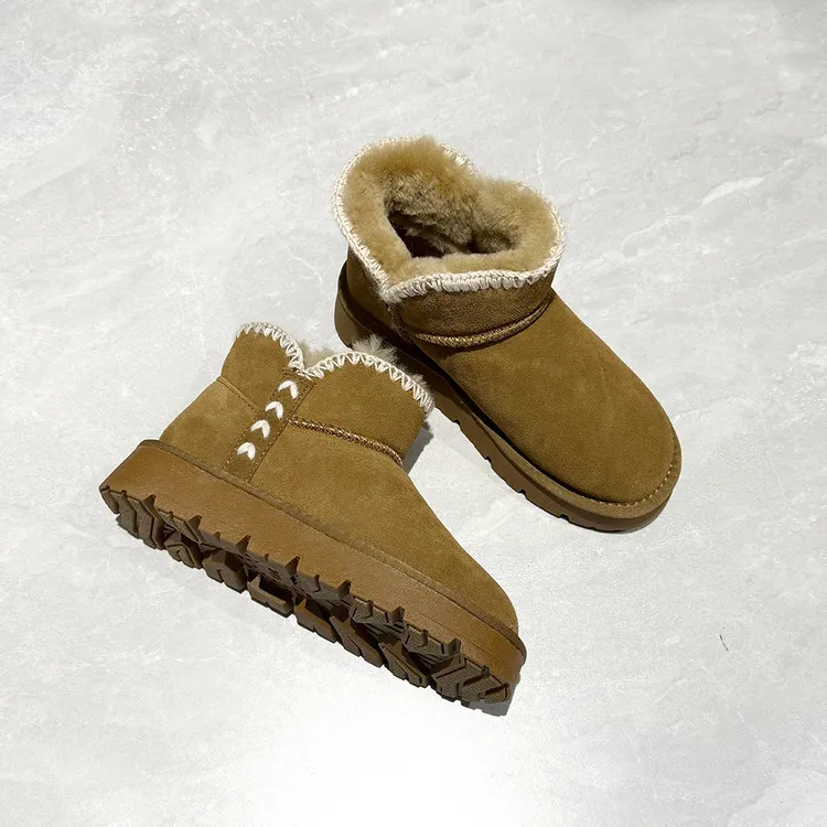 【余欢欢】冬季休闲百搭厚底加绒雪地靴-YHX50112