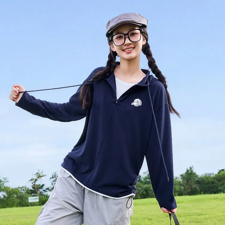 初中生连帽长袖秋装2025潮流上衣少女宽松休闲洋气高中学生卫衣女