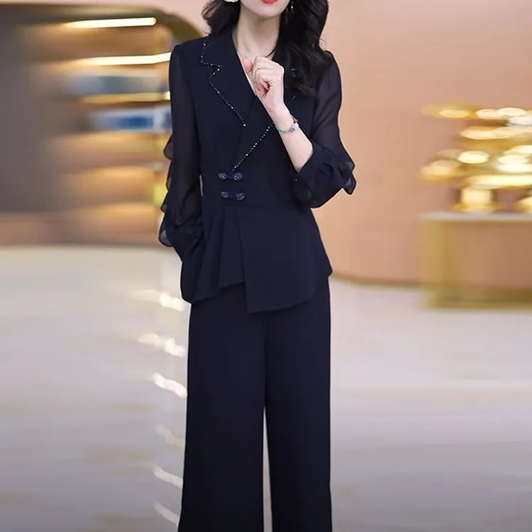 官图原版品质高质量高档轻奢小众优雅薄款两件套春季新款简约套装