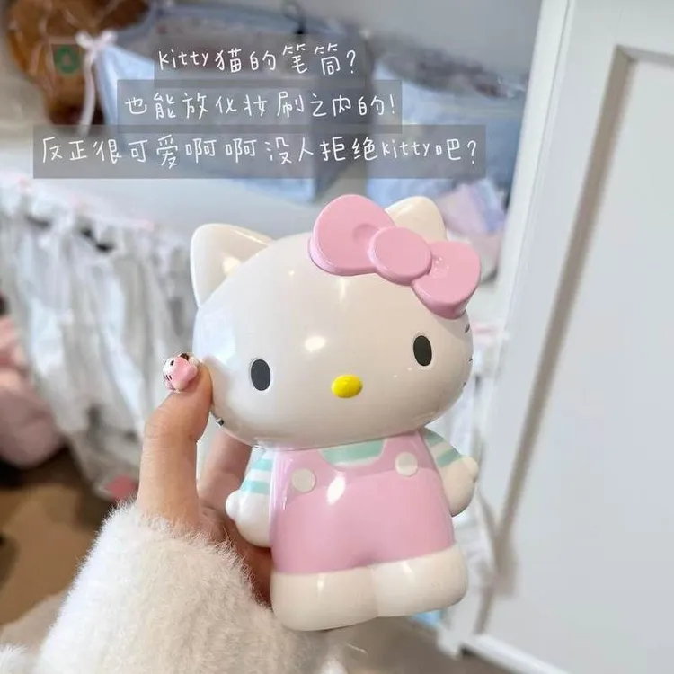 三丽鸥HelloKitty笔筒文具美乐蒂化妆刷收纳筒桌面收纳摆件礼物