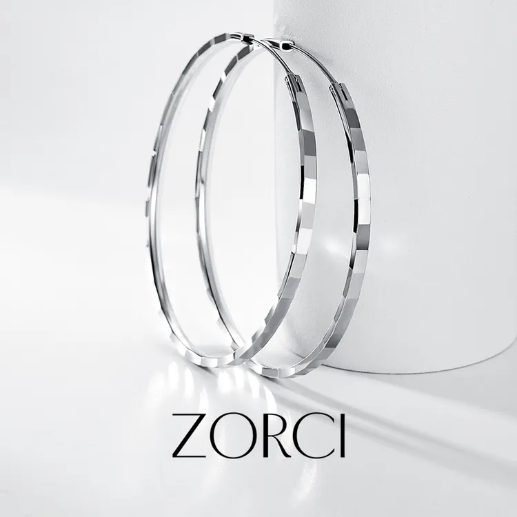 925银耳饰 【闪方】火爆款大圈圈耳环女圆环耳圈时尚百搭圆圈耳坠