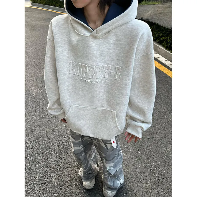 520克重磅硬挺宽松连帽卫衣男款2025新款秋季美式潮牌青少年外套