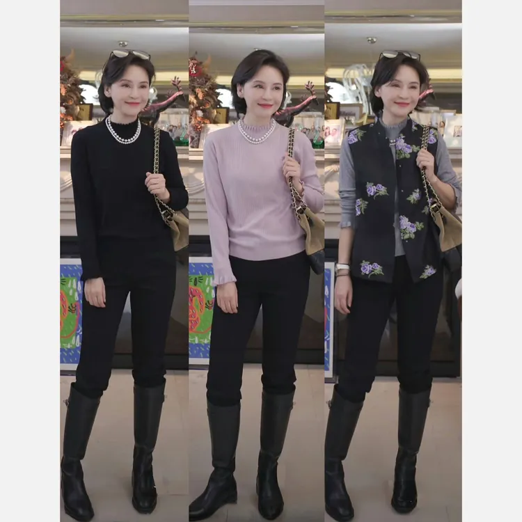 我是摩羯花苞领衫 60支美丽诺羊毛18G秋冬毛衫打底衫针织衫