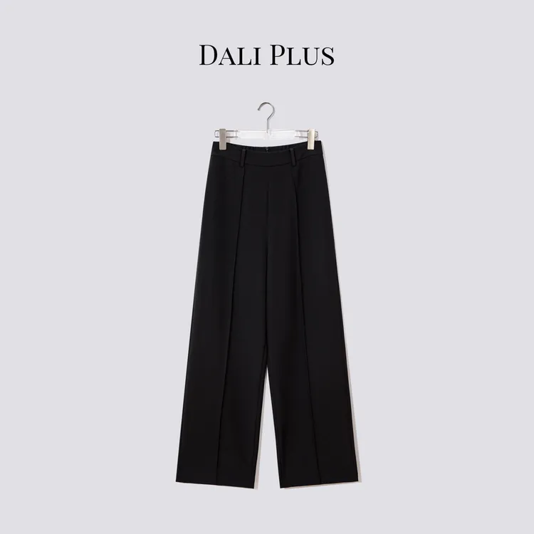 DALI PLUS“百搭王直筒裤”弹力松紧腰通勤百搭长裤-D5ST1316
