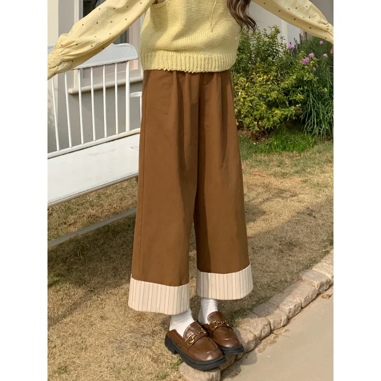 余紫绮.【都市精英】纯色休闲裤女高腰百搭裤子ZW2023177