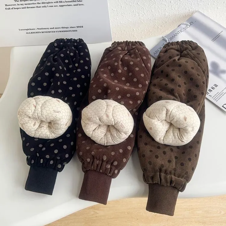 一条过冬宝宝棉裤儿童夹棉冬季加厚圆点女童裤子外穿长裤保暖北方