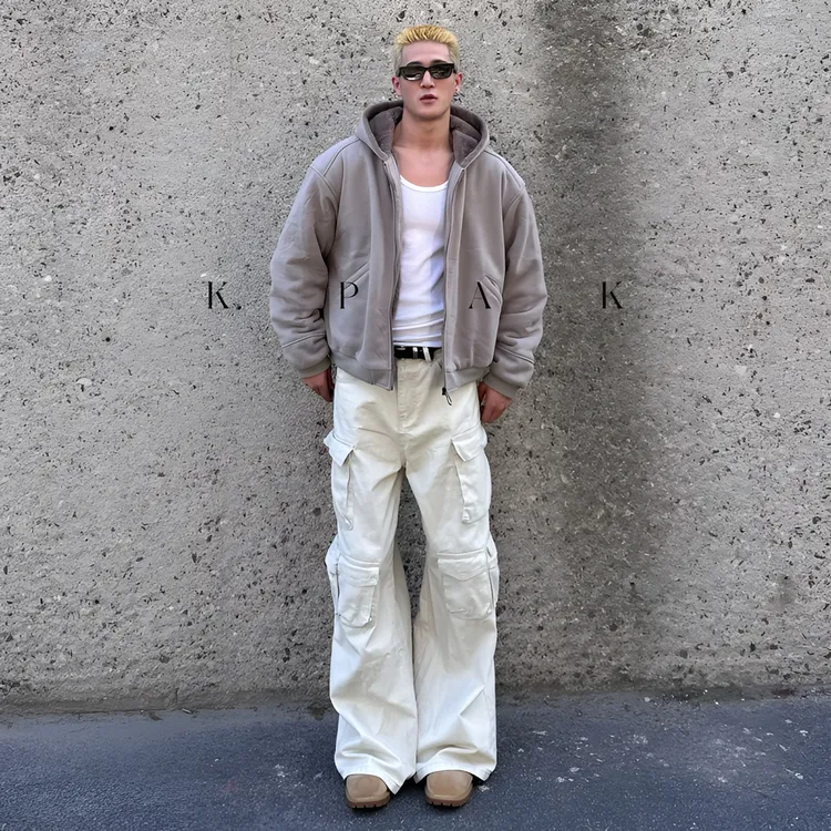 KPAK美式复古直筒多口袋工装裤百棉重磅休闲长裤男士硬汉型男单品