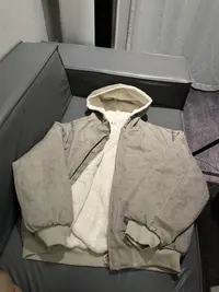 Z248 美式复古连帽棉服保暖棉衣高级感座山雕短款夹克外套