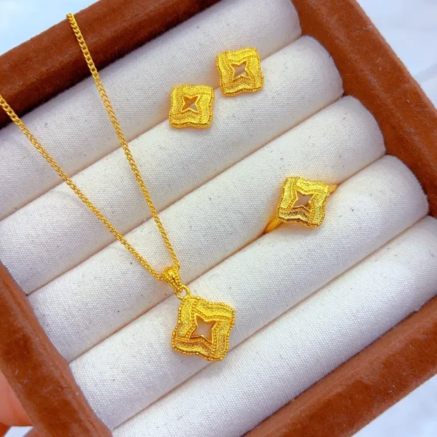 铜合金项链 时尚气质磨砂510-17-10古法轻奢精美素款经典