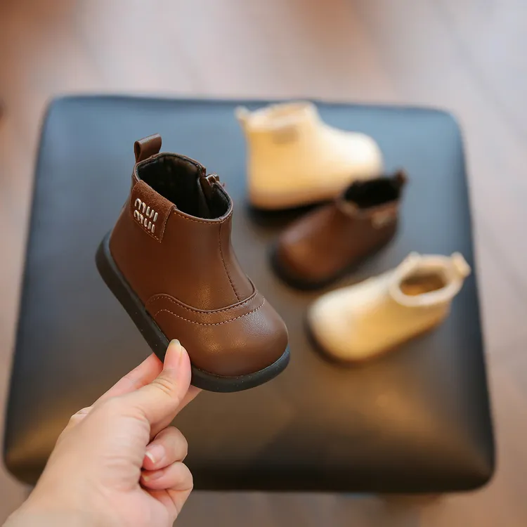 女宝宝鞋子短靴秋季美拉德新款婴儿软底学步鞋女宝防滑女小童靴子