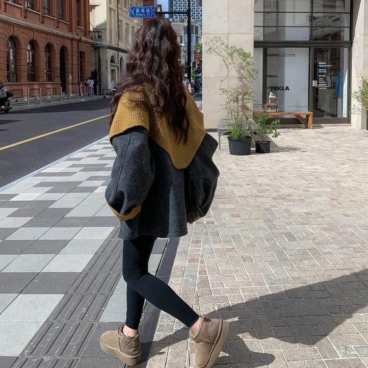 灰色高级感巨好看的灰色毛呢外套女2025秋冬新款设计感披肩大衣