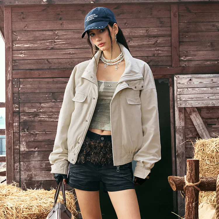 WaitingWave【空军雕】重磅帆布Cleanfit座山雕飞行员夹克外套