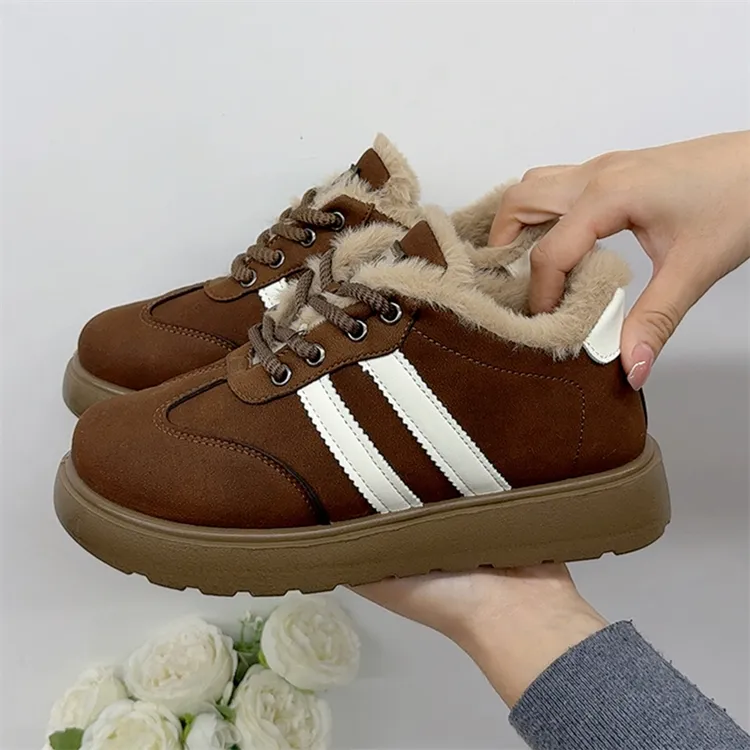 冬季新款老北京棉鞋时尚洋气德迅女鞋加绒加厚保暖休闲鞋厚底防滑