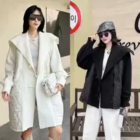 胖胖家*8866新款披肩拼接夹棉棉服外套百搭显瘦