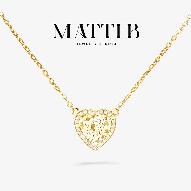 铜合金项链 超闪锆石碎冰冰爱心吊坠女新爆款精致百搭锁骨链2086