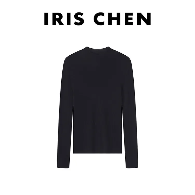 IRIS CHEN 中领打底衫 25秋“100扬子纱羊毛”60织无缝一体25SY744