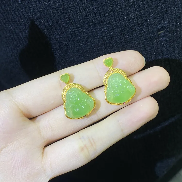 【小北严选】18K金和田玉吊坠14-25H220X243【多样性发一】约14*16mm