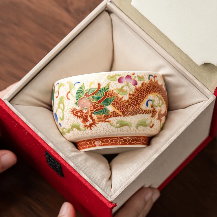 中国风伴手礼故宫宝藏文创龙凤主人杯实用送老外国友人特色礼物