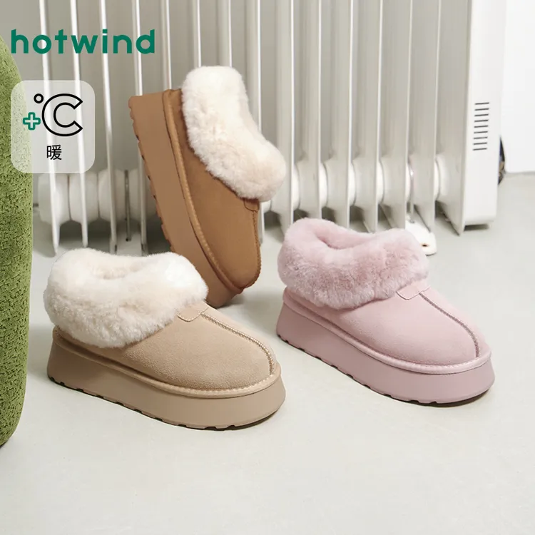 热风厚底雪地靴2025年冬季新款女士加绒加厚保暖棉鞋H89W25407
