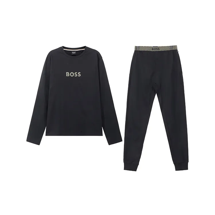未使用 HugoBoss/雨果博斯 男士徽标睡衣秋衣居家服套装 50527499