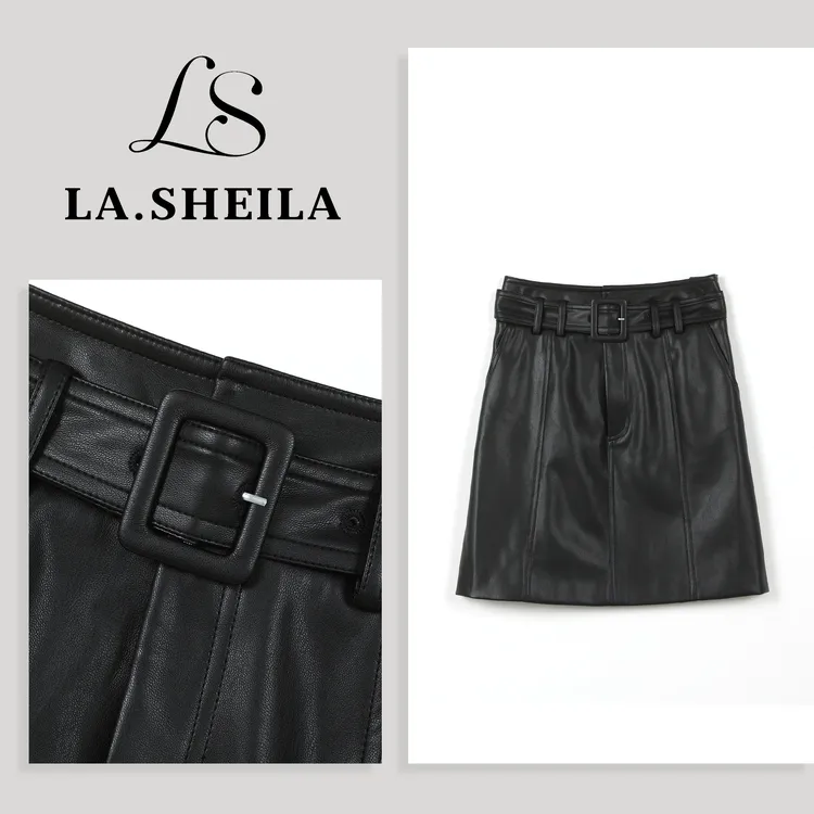 LA.Sheila 送腰带 遮肉皮短裙253-BQ/0811-3102101