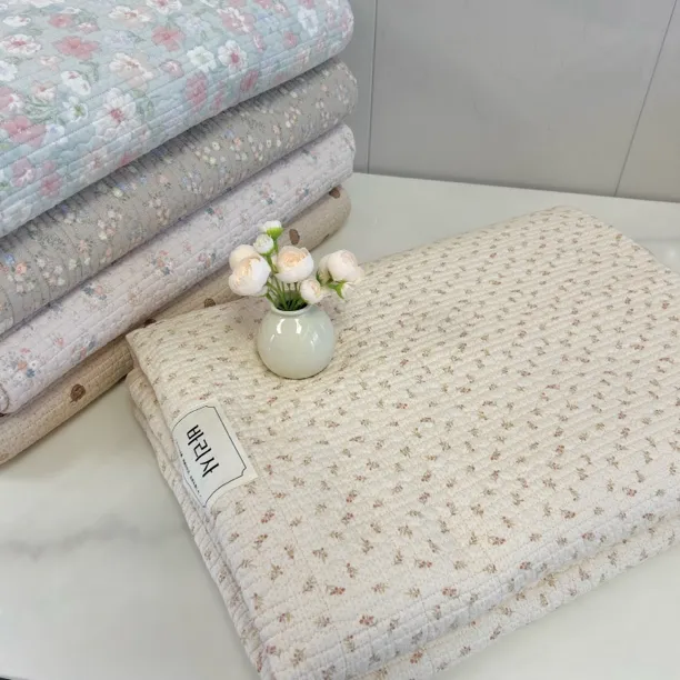 纯棉双层纱棉花床盖单件床盖夹棉绗缝床单两用