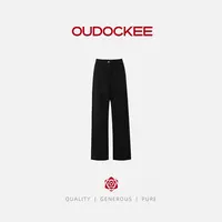 OUDOCKEE 鸥鸥【舒服裤】休闲松弛感宽松高腰直筒裤 KACX755T