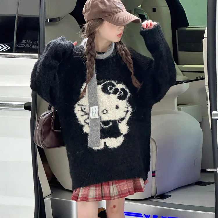 女童毛衣2025新款秋冬款儿童针织衫中大童女孩洋气加厚打底上衣潮