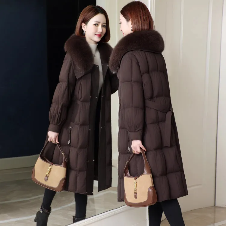 新款羽绒服女长款2025冬季过膝气质减龄中老年妈妈鹅绒服保暖外套