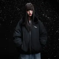 WHOOSIS（不知其名）皮草拼接巴恩风羽绒服外套户外加厚保暖冬季