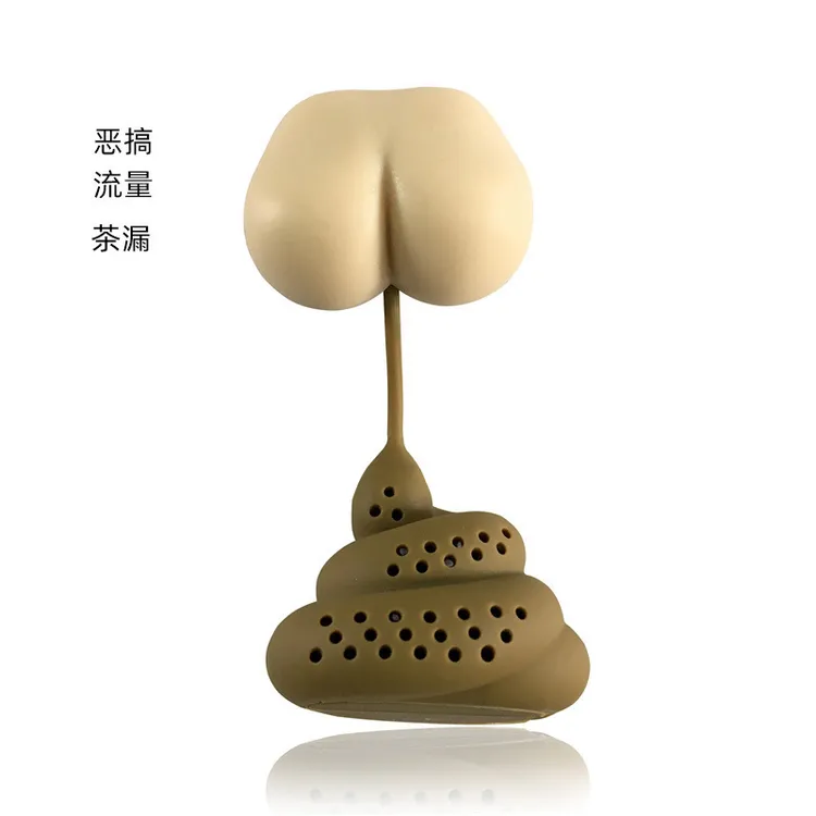 新款便便泡茶器 大便茶漏茶具硅胶茶叶袋 解压屁屁茶具装套