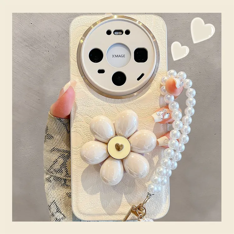 适用华为mate80promax新款手机壳小香风皮质山茶花支架mate70/60p