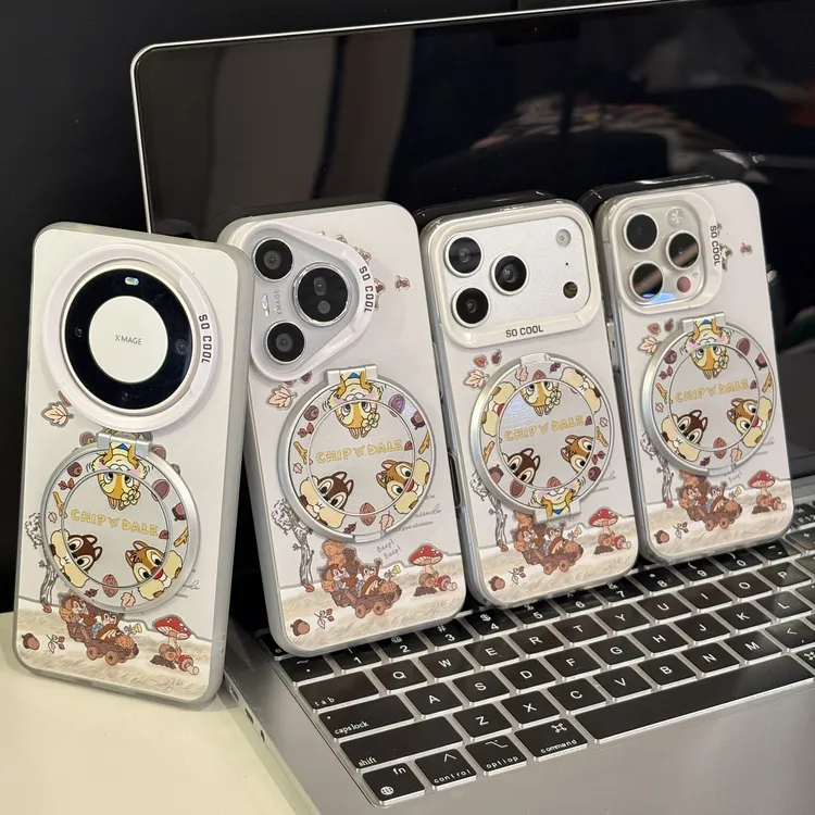 松鼠适用苹果17pro手机壳16pm简约华为p80彩银vivo防摔荣耀小米15