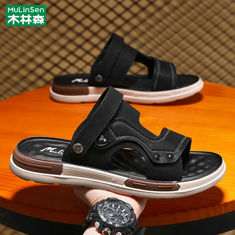 木林森拖鞋男士户外高端潮牌休闲沙滩鞋夏季爆款软底防滑两用凉鞋
