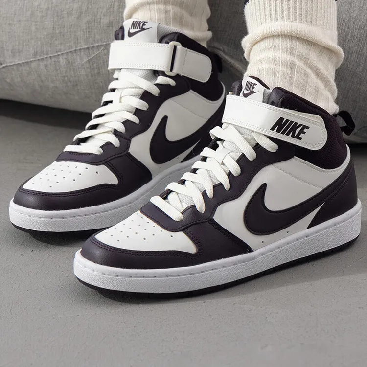 Nike耐克Court Mid 2 女款酒红色运动休闲潮流硬底板鞋CD7782-126