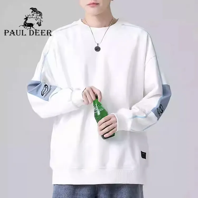 保罗鹿春秋大码休闲宽松卫衣男生衣服高级感轻奢痞帅男装2025新款