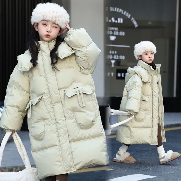 儿童羽绒服女童中长款洋气2025新款巴拉中大童装冬季超厚女孩外套