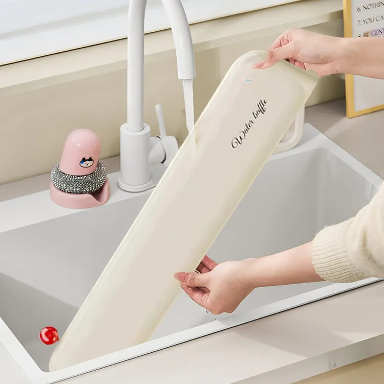 厨房水槽吸盘挡水板洗手台盆洗衣池浴室挡水条防溅水挡板水槽挡板