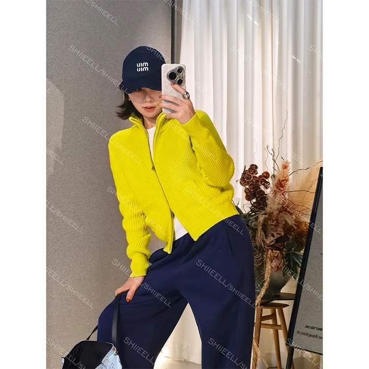 SHIIEELL【女王2.0】绵羊毛拉链开衫毛衣休闲百搭冬款毛衫Z7611