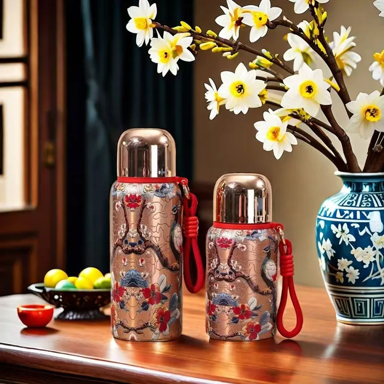 高颜值复古国潮316不锈钢保温杯便携户外运动水杯大容量